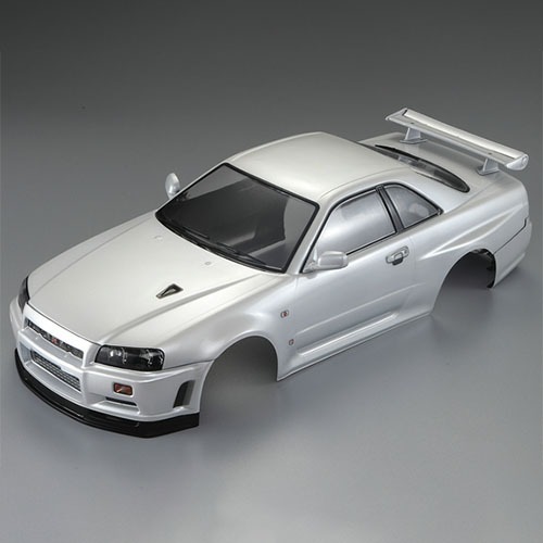 [#KB48644] 1/10 Nissan Skyline (BNR34) Body Finished w/Light Bucket (Pearl-White｜완성품)