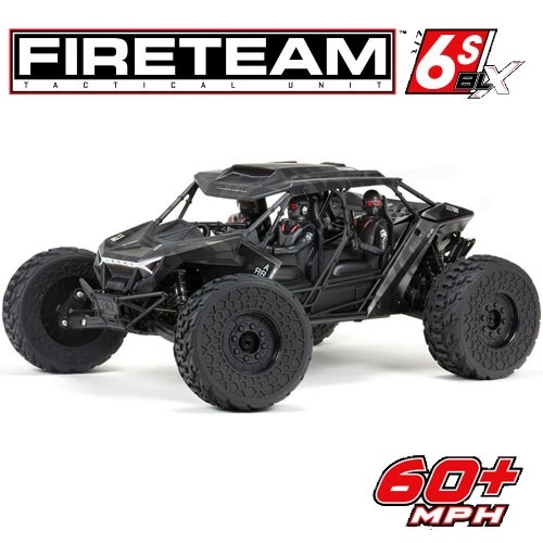 ARA7618T1 1/7 FIRETEAM 6S 4WD BLX Speed Assault Vehicle RTR Black