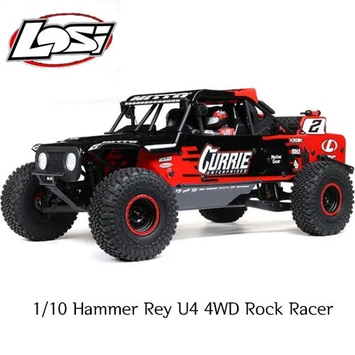 [해머레이] LOS03030T1 1/10 Hammer Rey U4 4WD Rock Racer Brushless RTR with Smart and AVC, Red