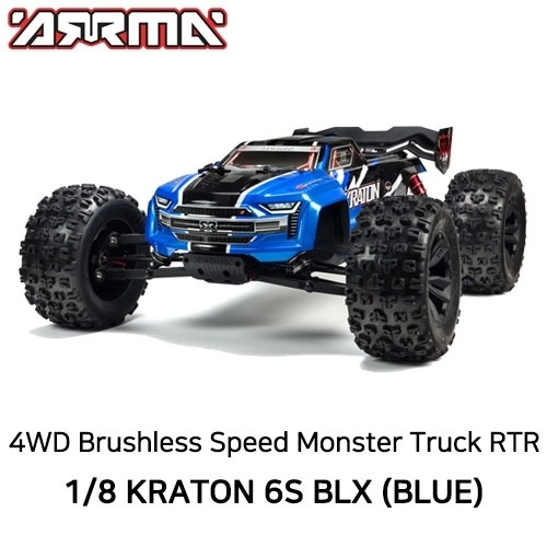 ARA8608V5T2 V5 ARRMA 1:8 KRATON 6S V5 4WD BLX Speed Monster Truck with Spektrum Firma RTR, Blue 크라톤