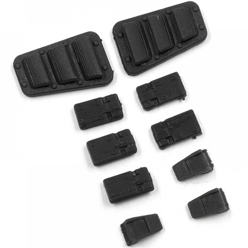 [#TR4M-030BK] 3D Printed Front Hood Vent Doors Engine &amp; Door Bonnet Hinges fits 1/18 TRX-4M Defender