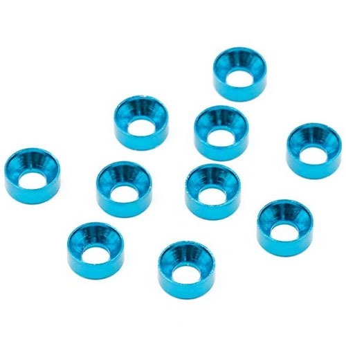 [#YA-0656BU] [10개입] Aluminum M3 Flat Head Countersunk Washer (Blue)