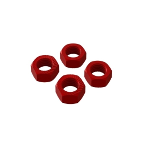 AR310906 Aluminum Wheel Nut 17mm Red (4)