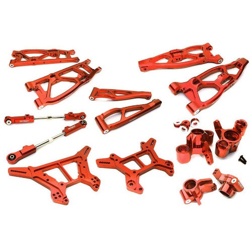 C28729RED Billet Machined Alloy Suspension Kit for Arrma 1/8 Kraton 6S BLX (Red)