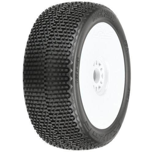 PRO906232 1/8 Buck Shot M3 Front/Rear Buggy Tires Mounted 17mm White (2)  (#9062-32)