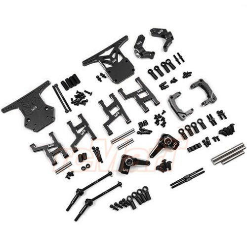 TAWR-S02BK Aluminum Performance Upgrade Kit For Tamiya WR02CB (Black) (타미야 와일드윌리2)