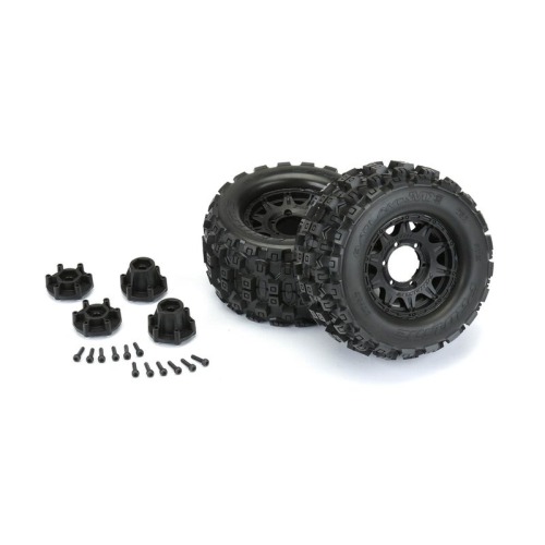 PRO1012510 1/10 Badlands MX28 F/R 2.8&quot; Mounted Tires MT 12mm (2) Black (#10125-10)