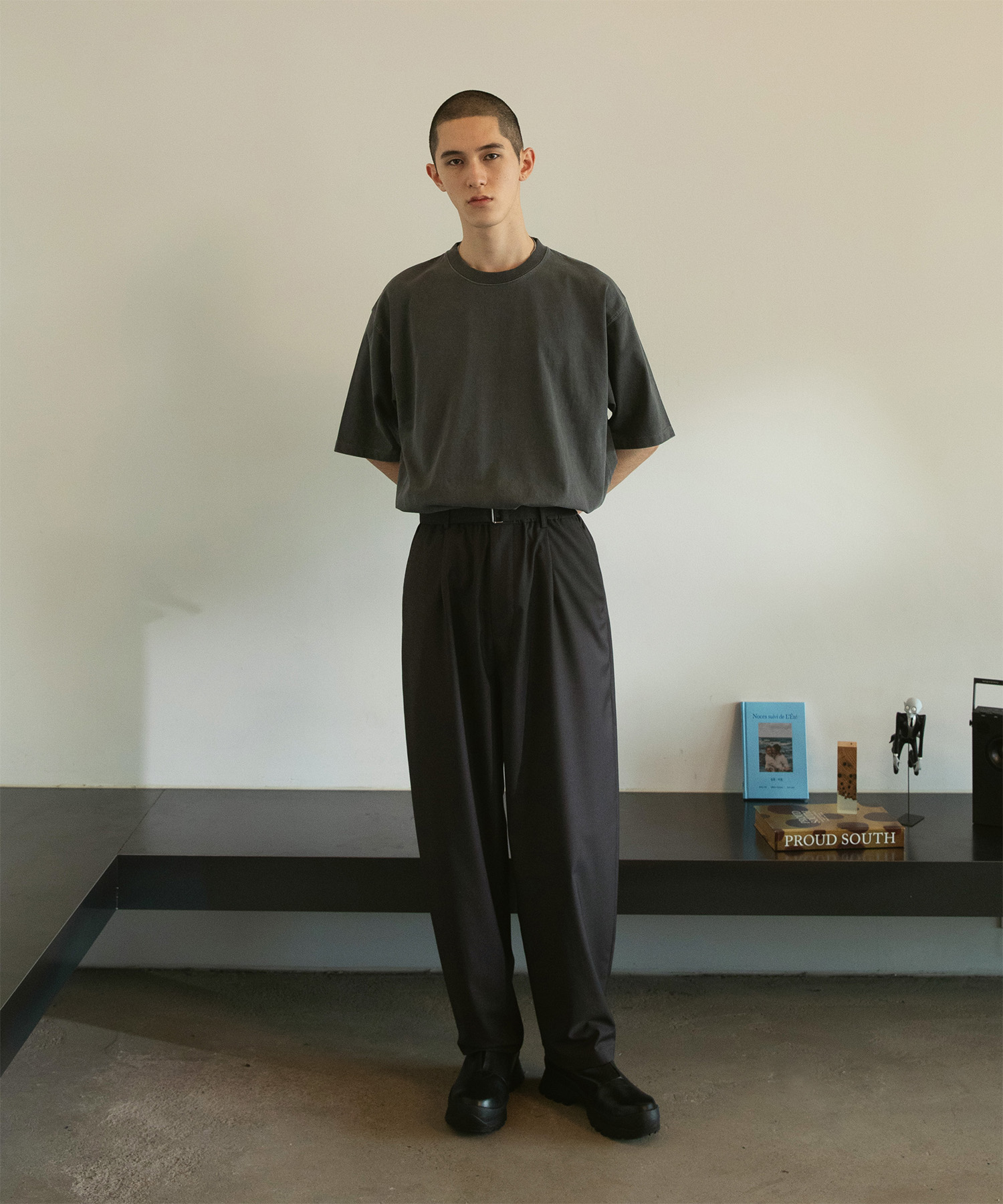 24SS Cocoon Banded Pants (Charcoal)