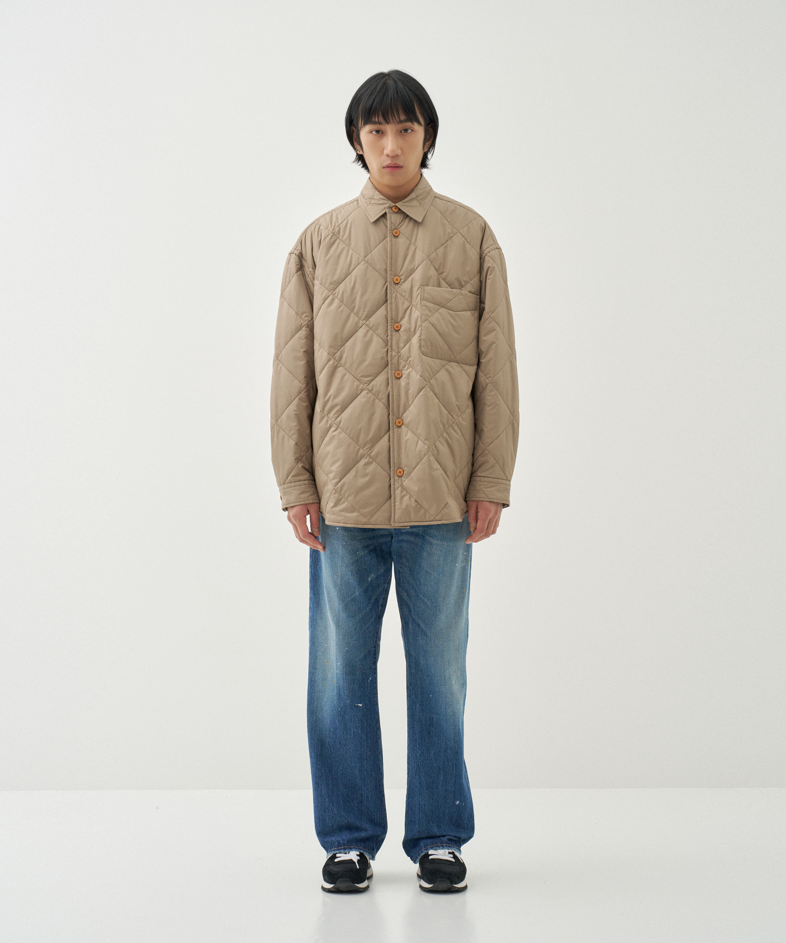 Quilting Shirts Blouson (Beige)