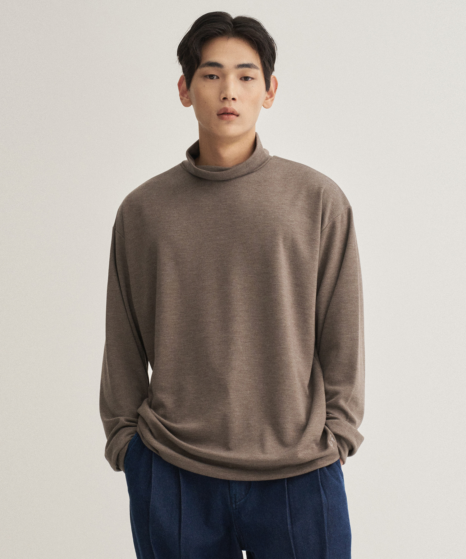 23AW Layer Hineck Knit Tee (Mole)