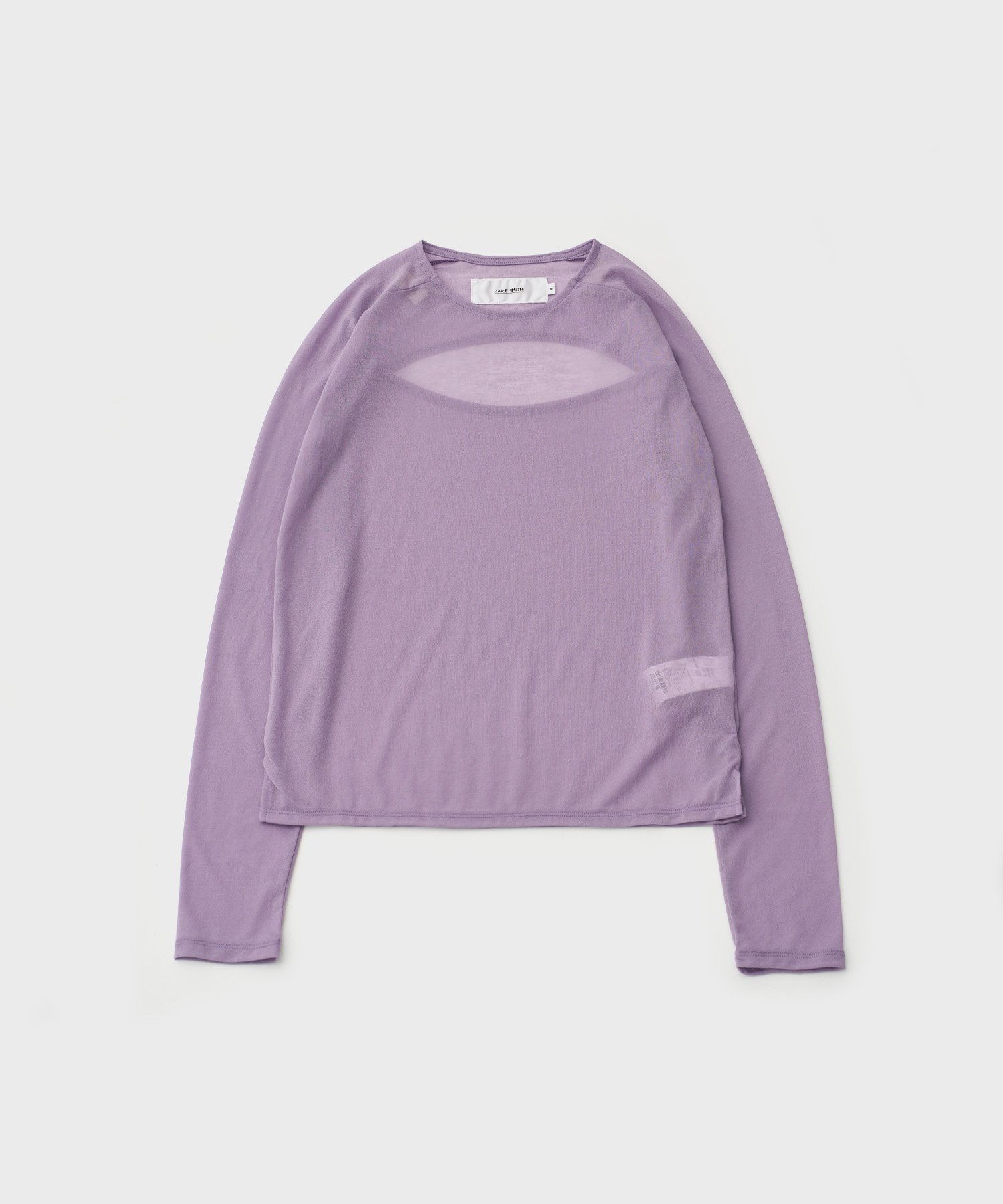 Sheer Back Open Pullover (Purple)