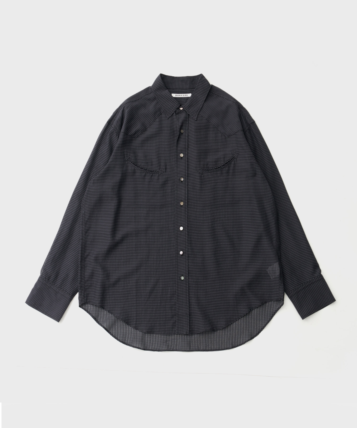 Sheer Western Shirt Gingham Check (Black)