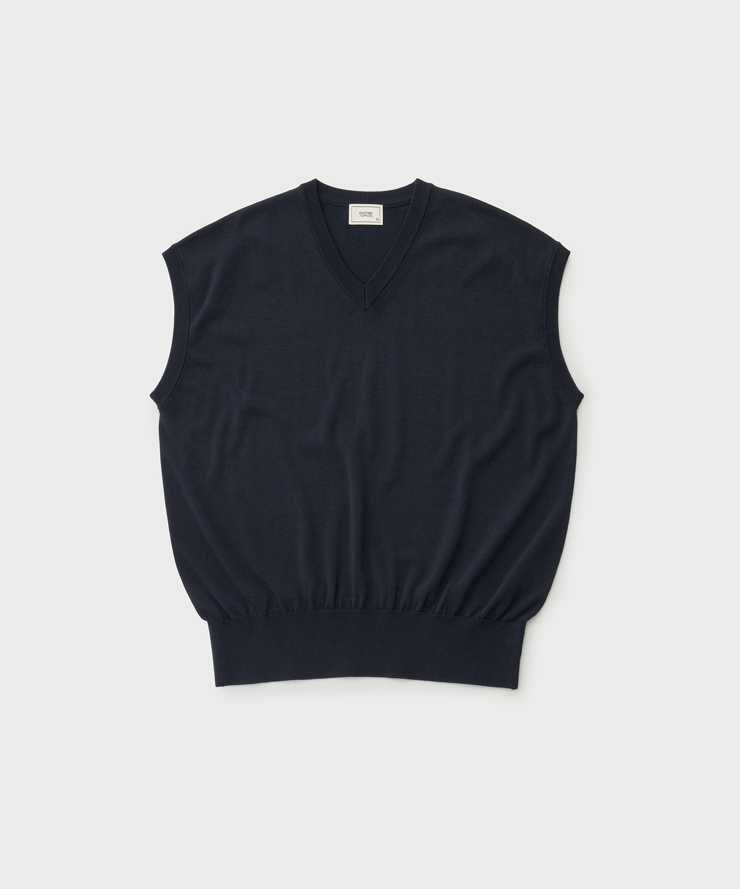 Layer Silk Knit Vest (Dark Navy)