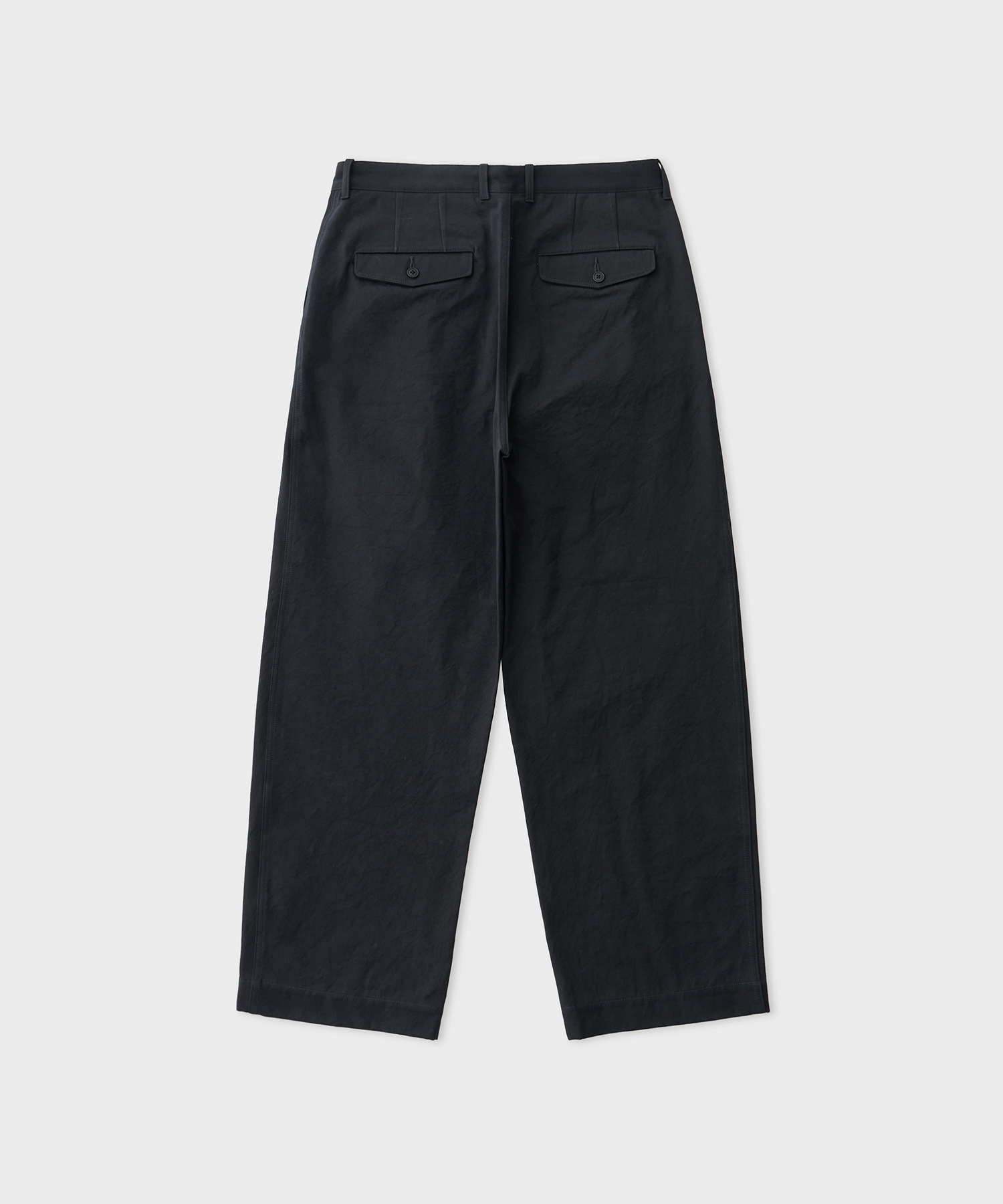 Washed Bizen Gabardine Tucked Pants (Navy)