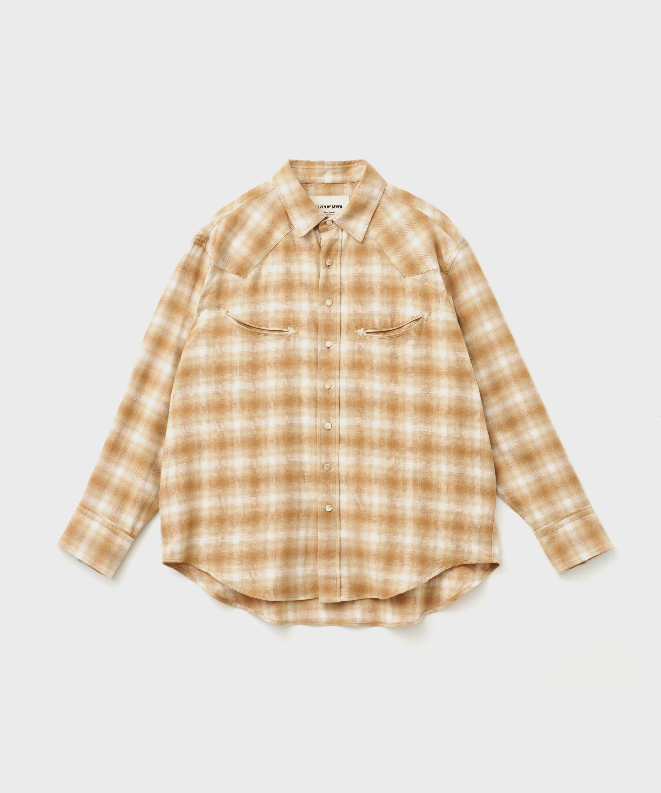 Ombre Check Smile Pocket Shirt (Check)