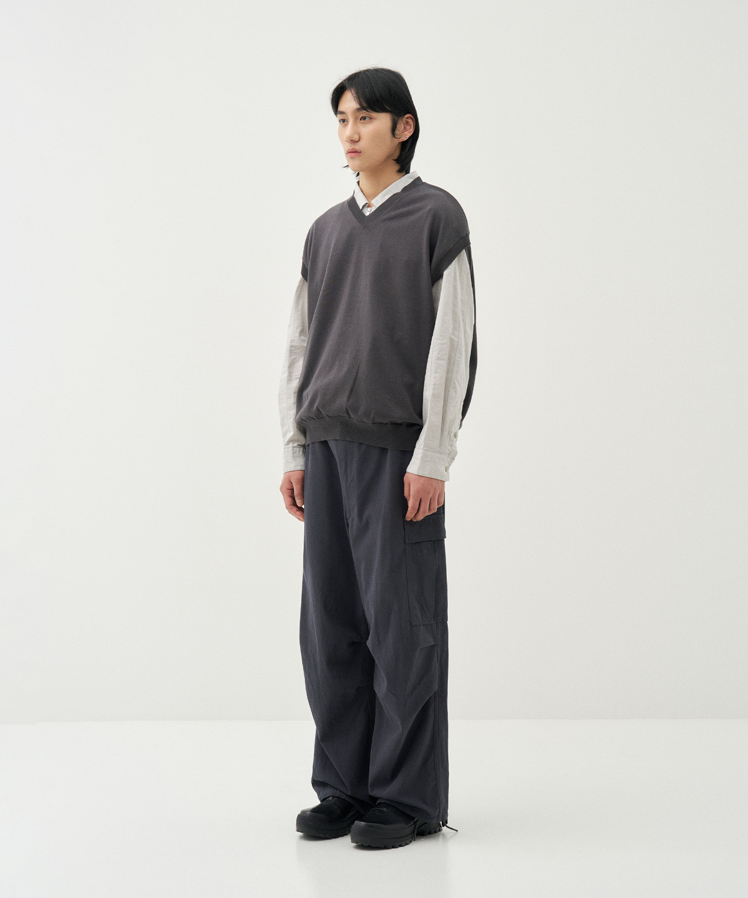 ELS Giza Cotton Vest Sweater (Grey)