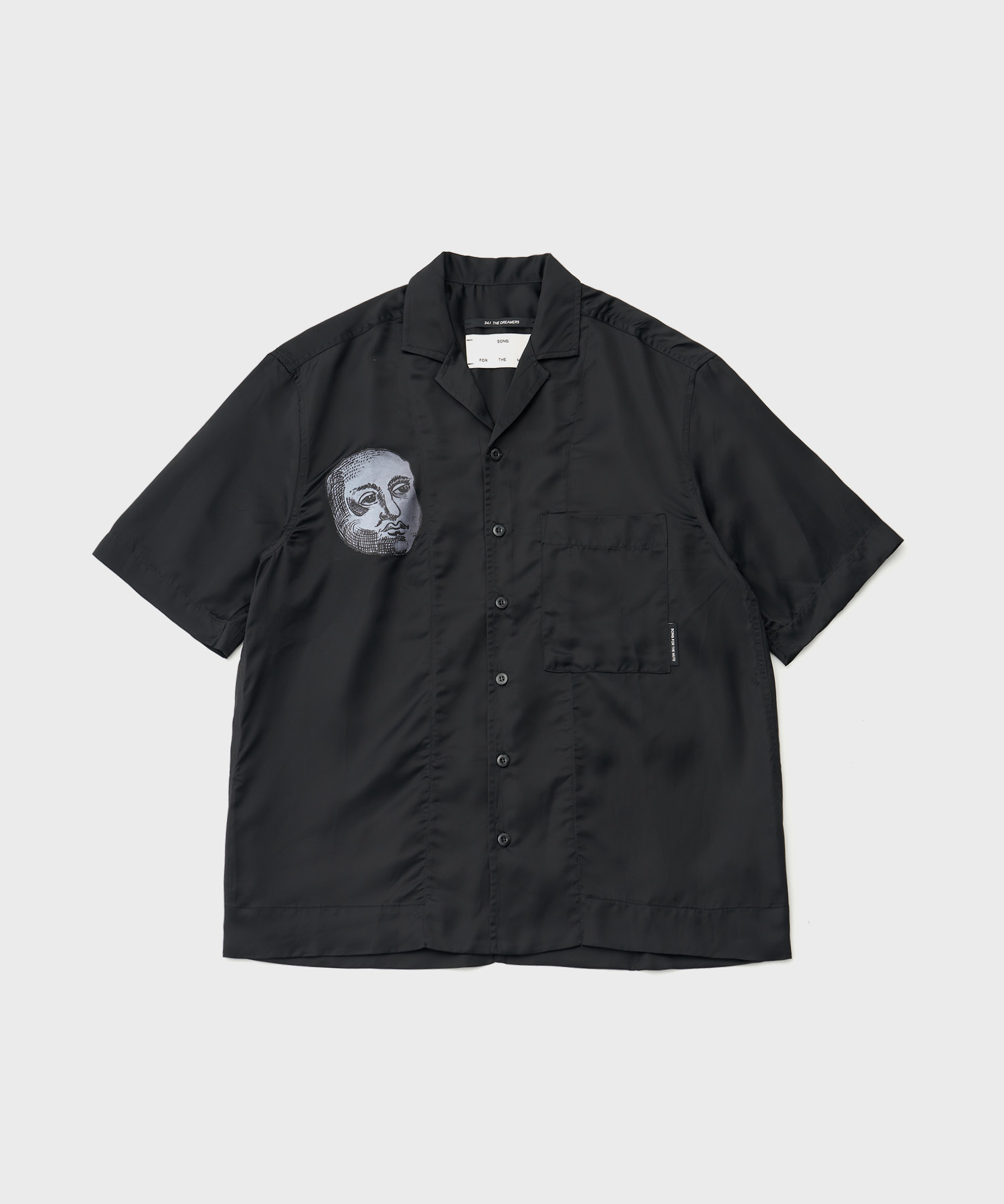 Full Moon S/S Box Shirt_Luxe Cupro (Black)