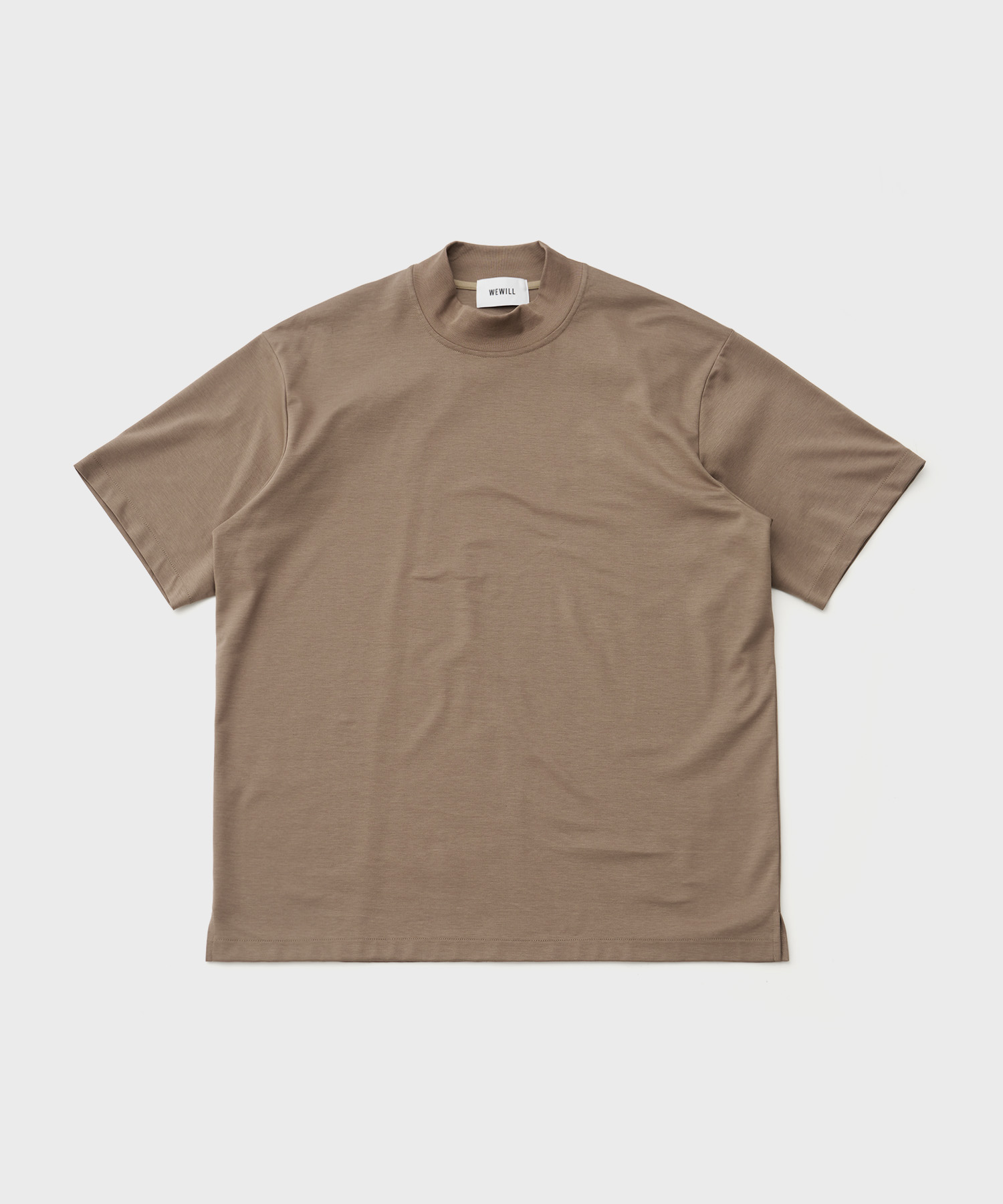 Mock Neck T-Shirt (L.Brown)
