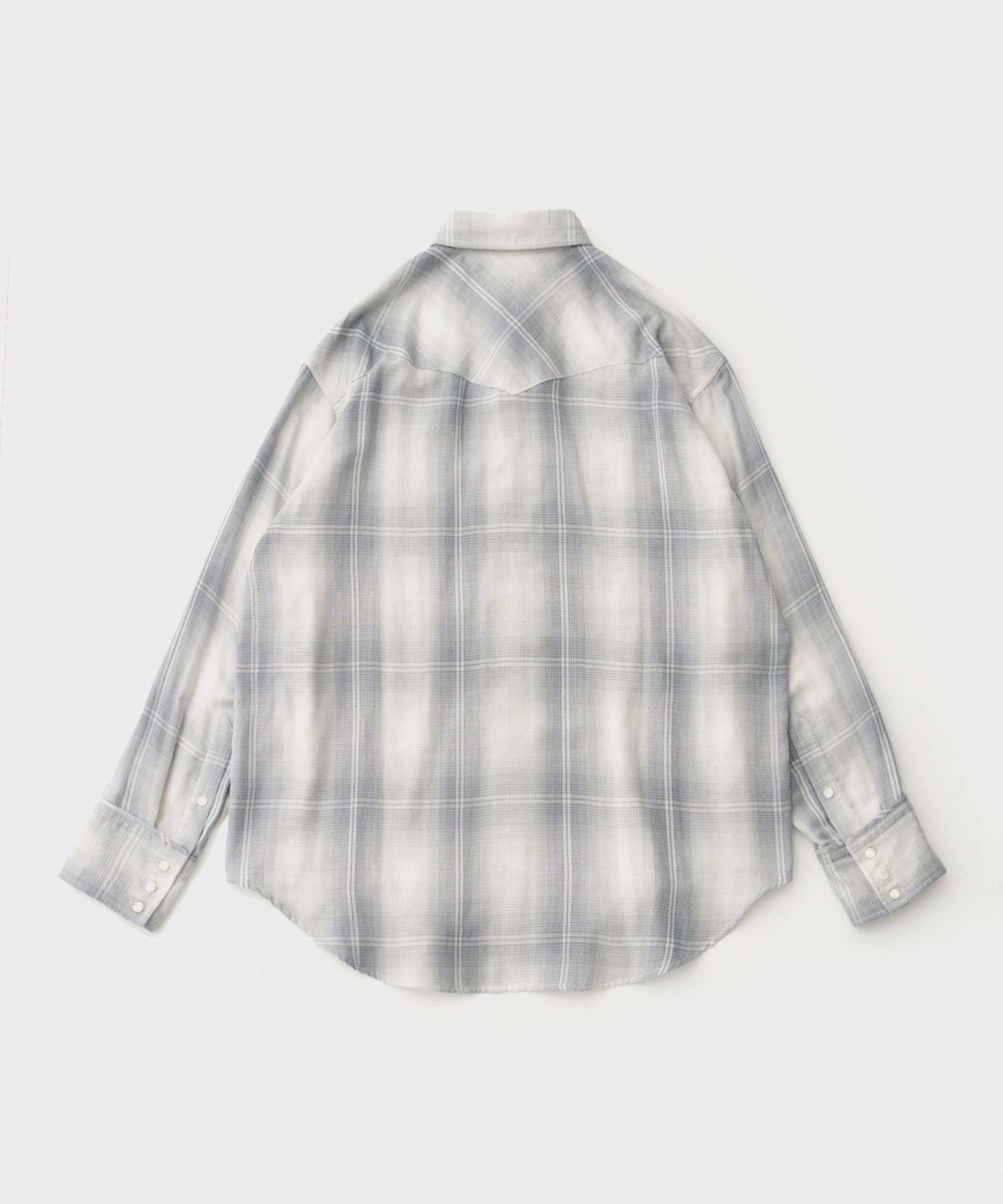 Western Shirt L/S Triple Gause Gilittery Check (Grey)