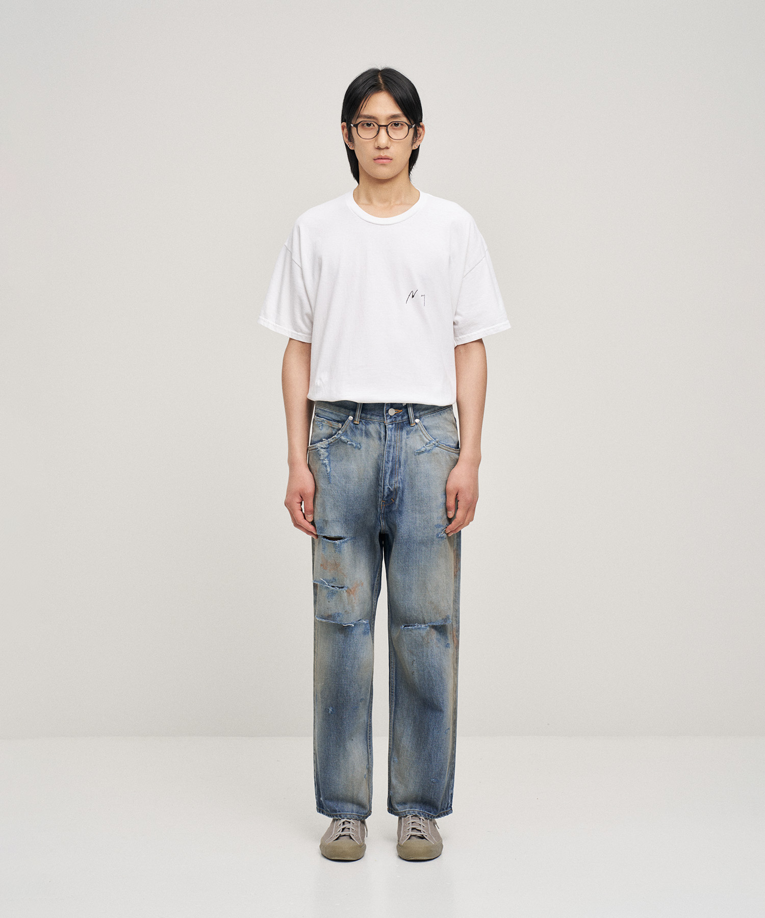 Crash Selvedge Denim Straight 5P Pants (Indigo)