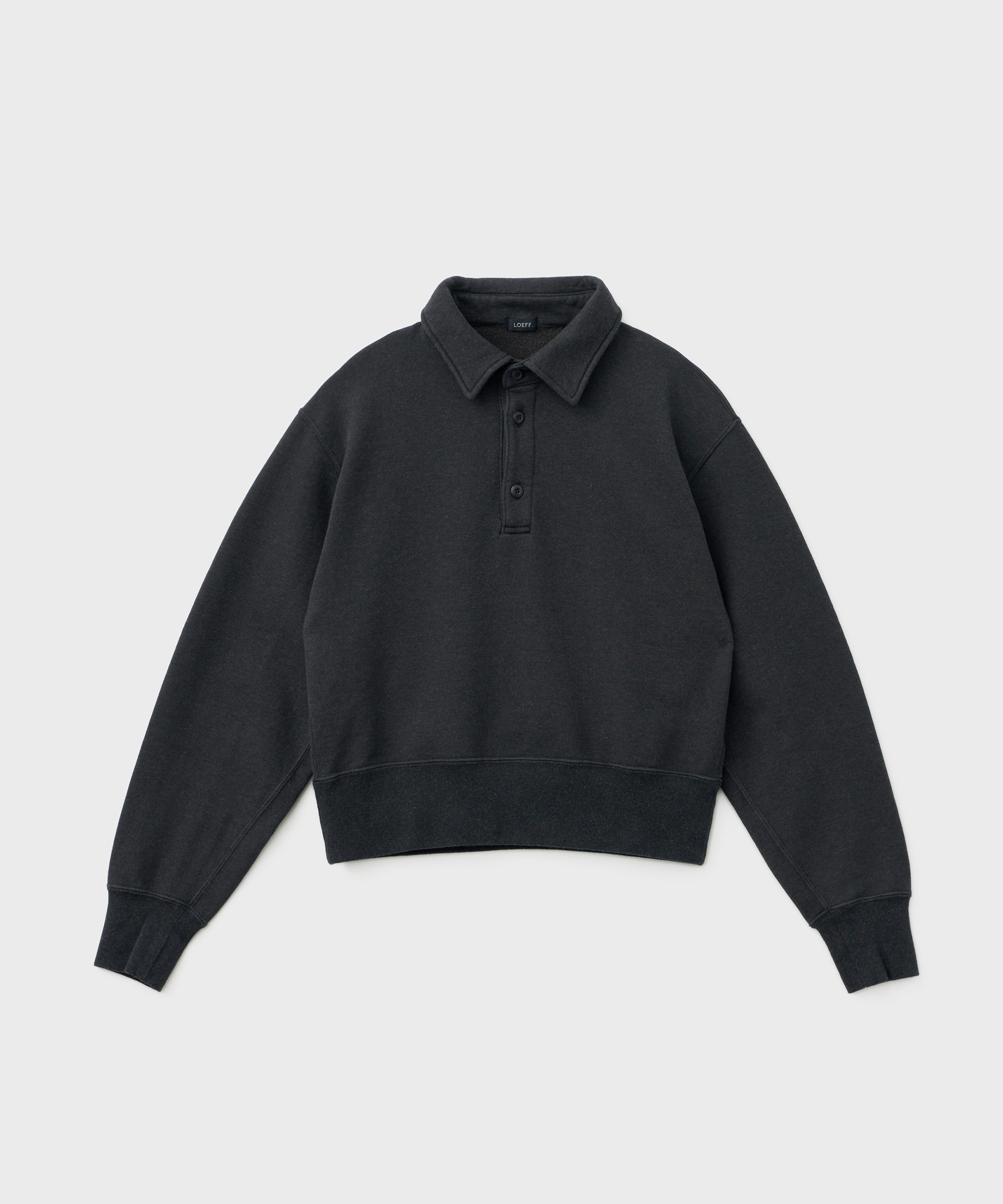 Cotton Sweat Polo Shirt (Dark Gray)