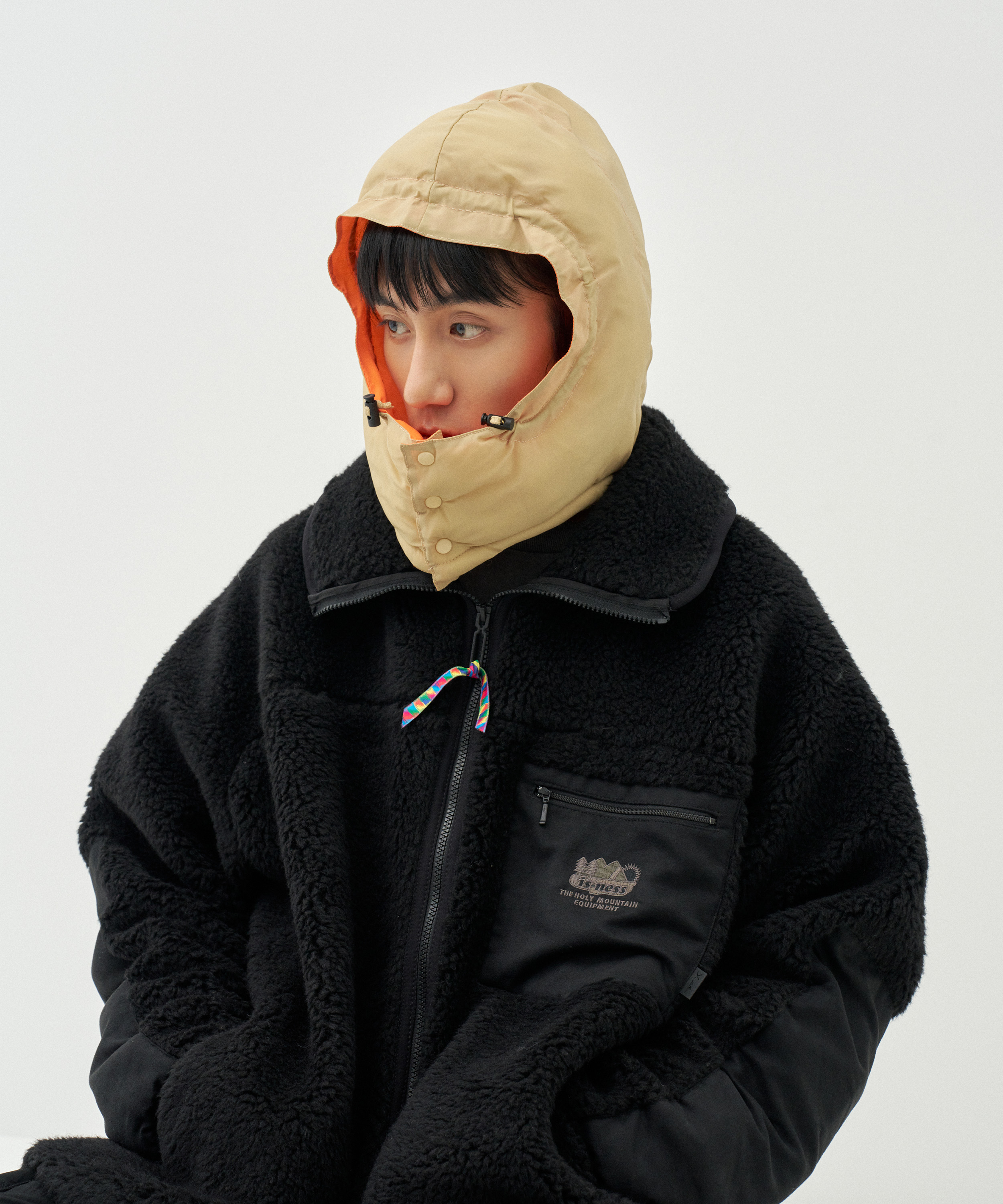 Butting Reversible Balaclava (Beige x Orange)