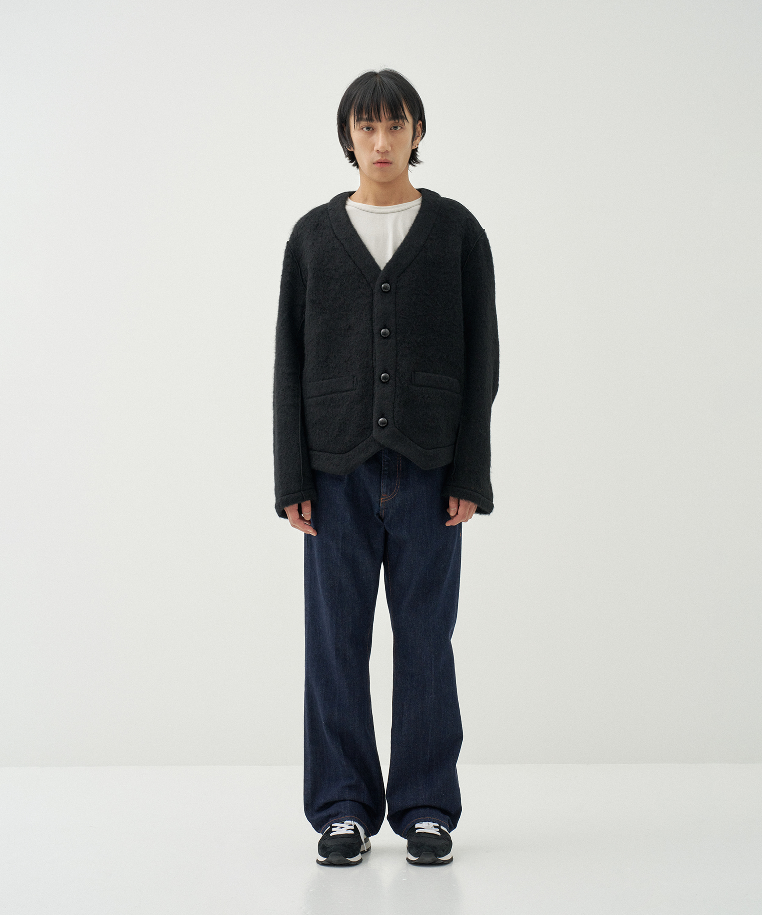 Wool Mohair Cardigan (Black)