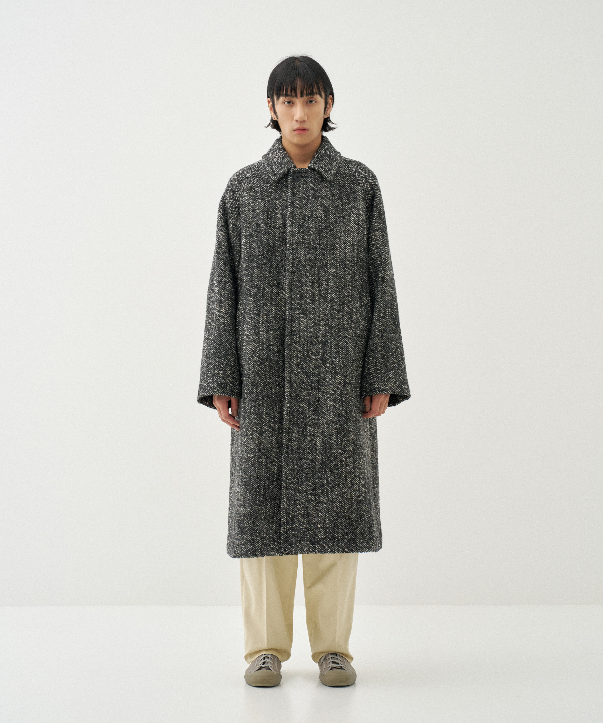 Daniel Gray Tweed Coat (Gray)