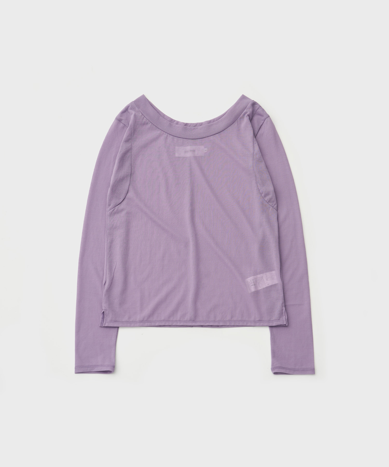 Sheer Wide Neck Pullover (Purple)
