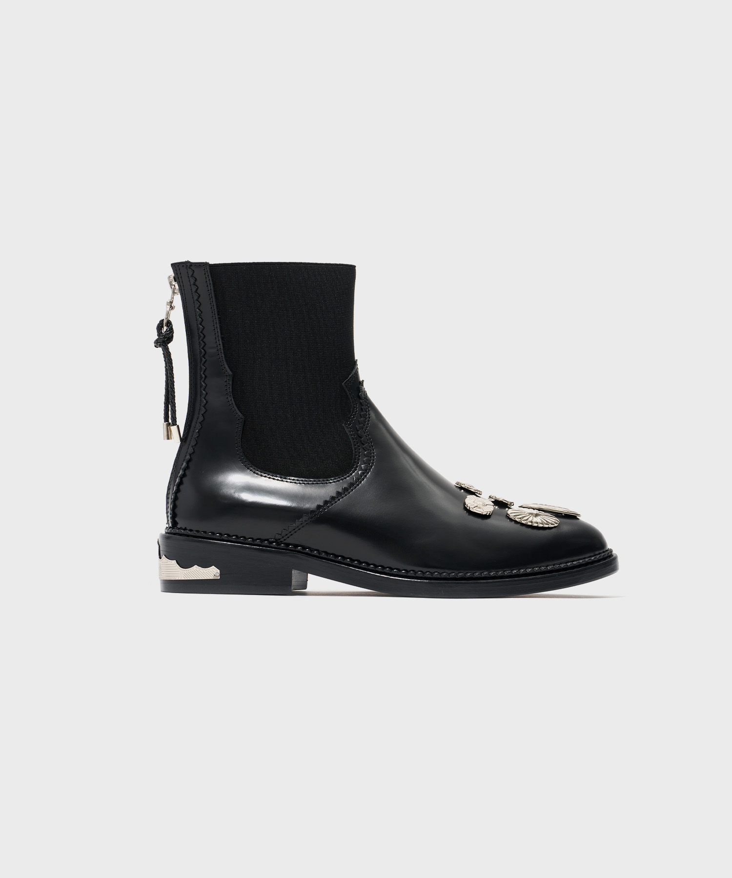 (w) Side Gore Boots (Black Polido)