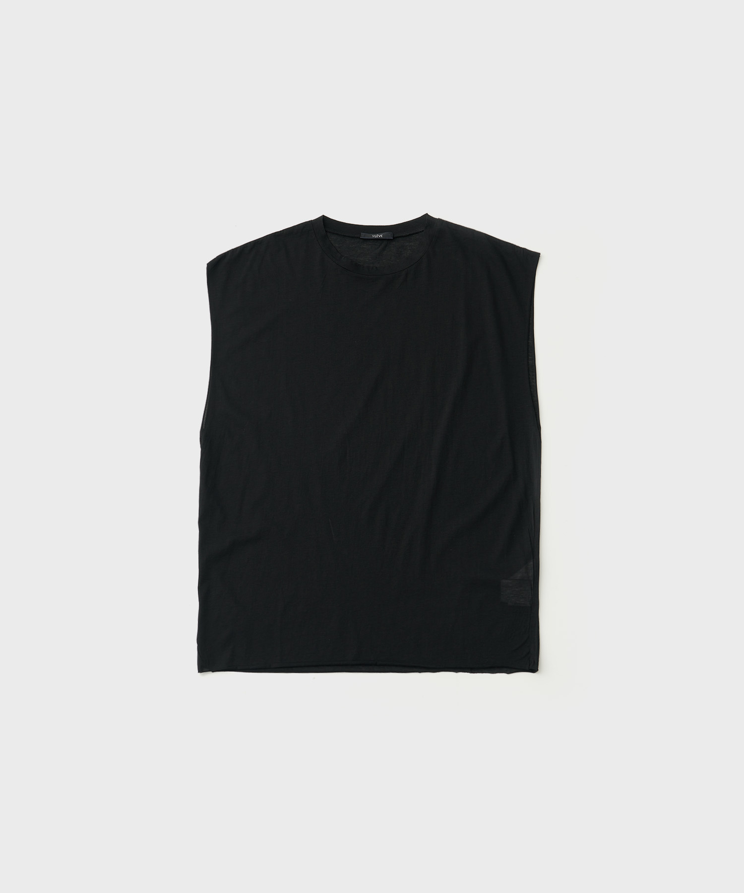 Cotton Sheer Jersey NS Pullover Tee (Black)