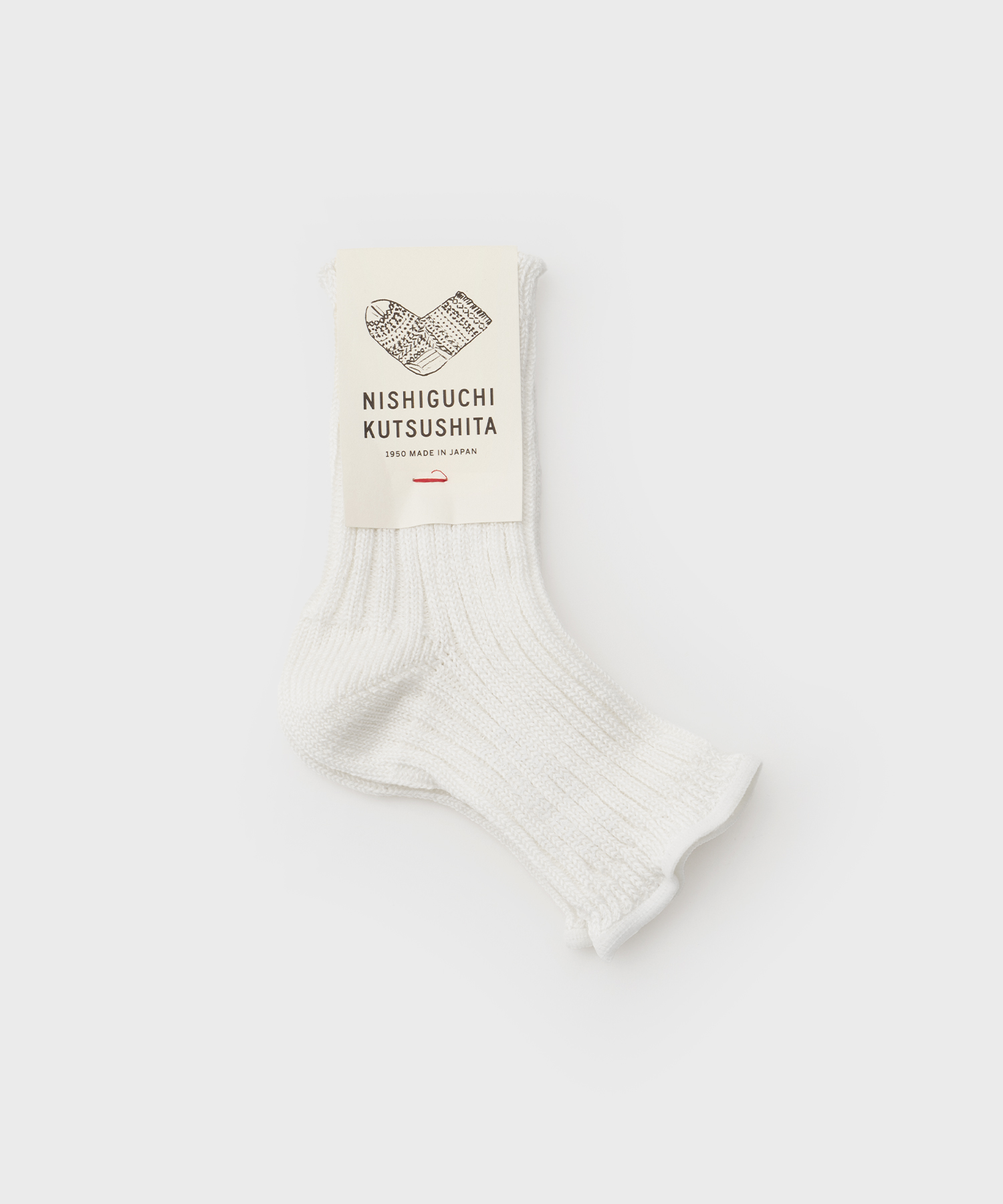 Linen Ribbed Sandal Socks (Off White)