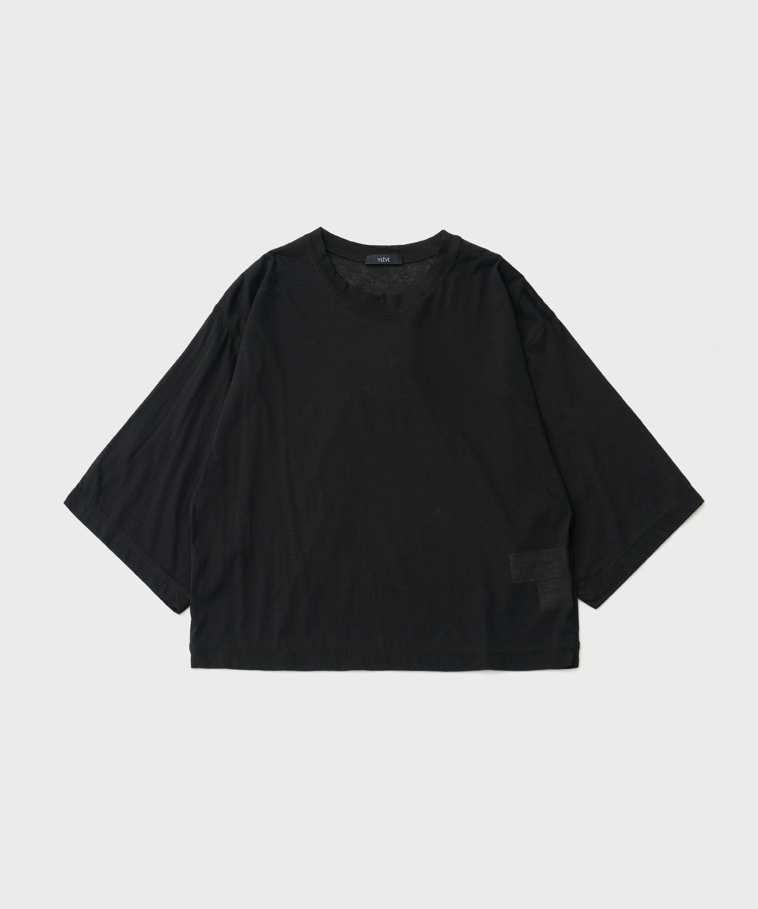 Cotton Sheer Jersey SS Pullover Tee (Black)
