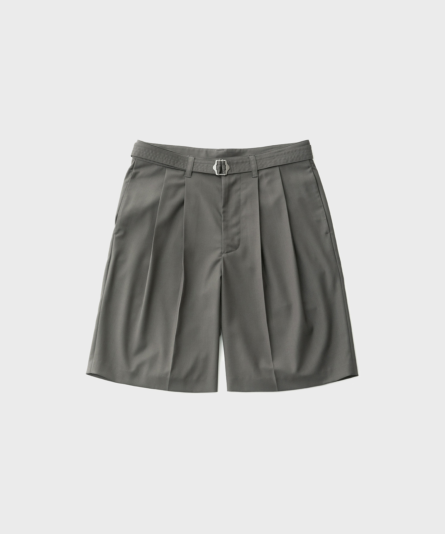 Hemingway Belted Shorts (Olive Gray)