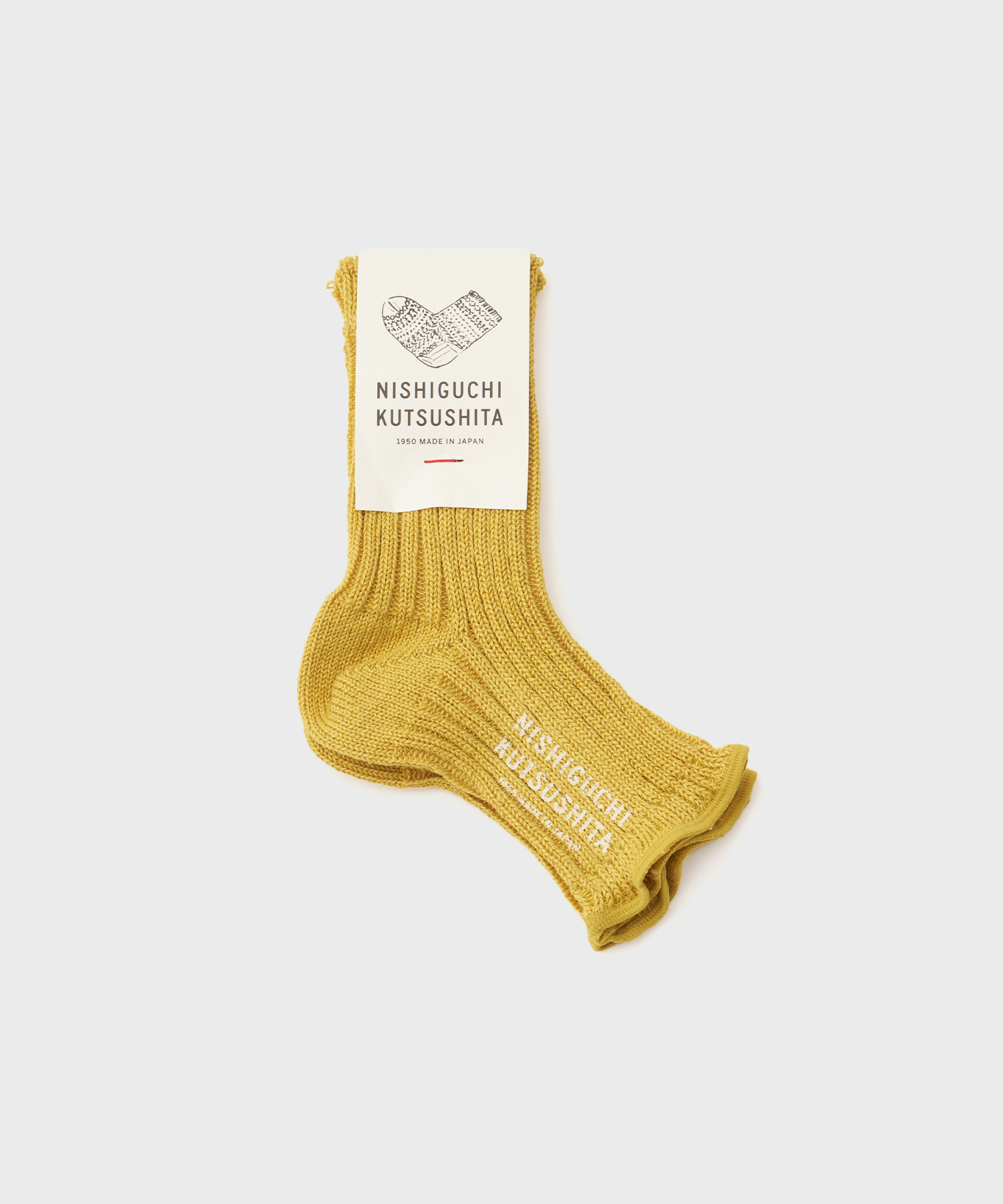Linen Ribbed Sandal Socks (Yellow)