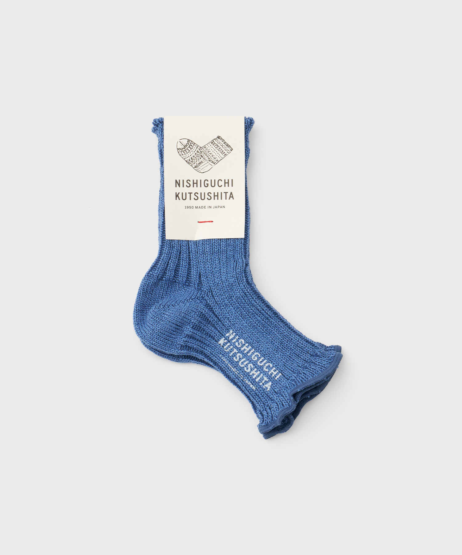 Linen Ribbed Sandal Socks (Blue)