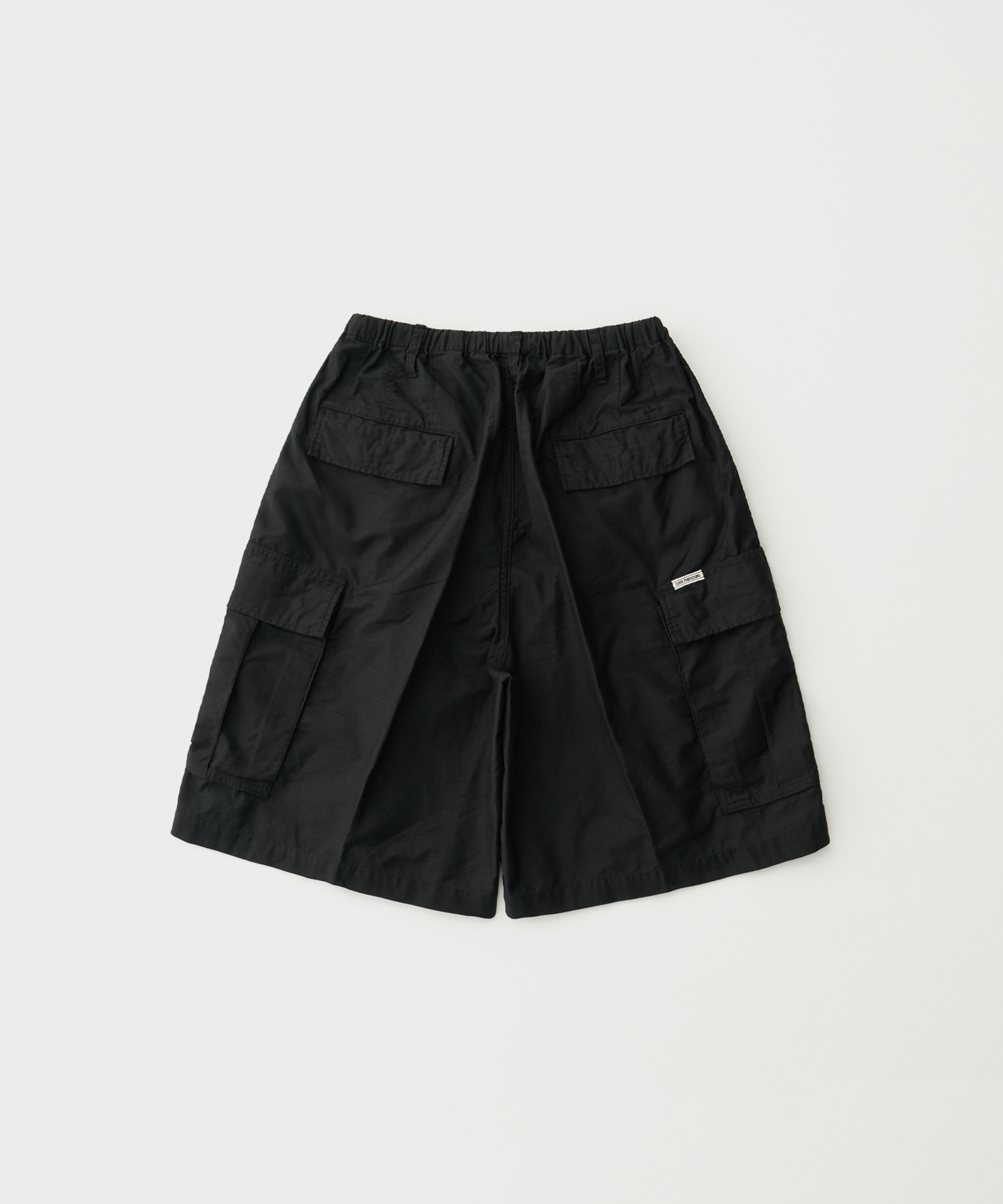 Back Satin Error Fit Cargo Easy Shorts (Black)