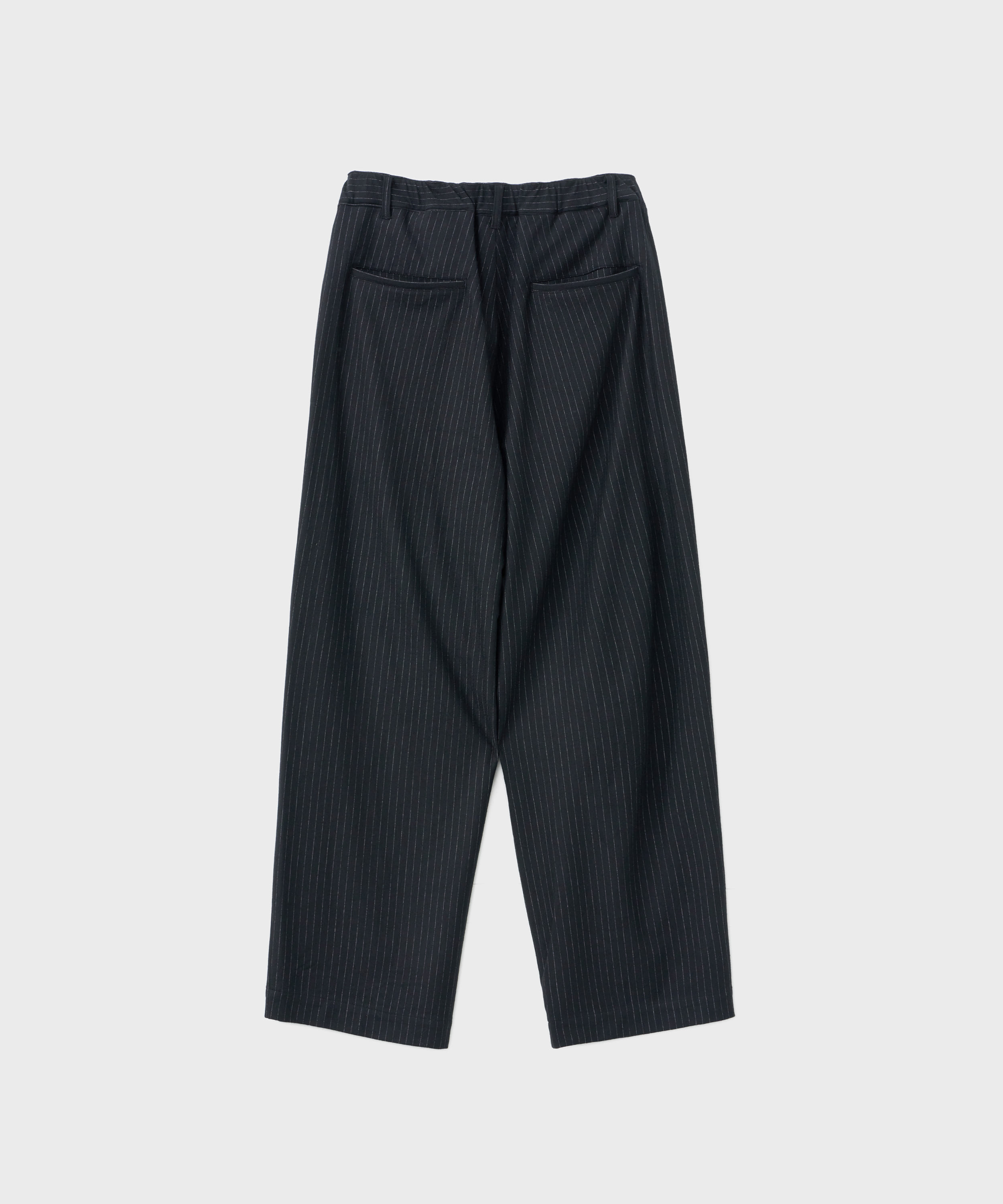 Wool Stripe Easy Slacks (Black)