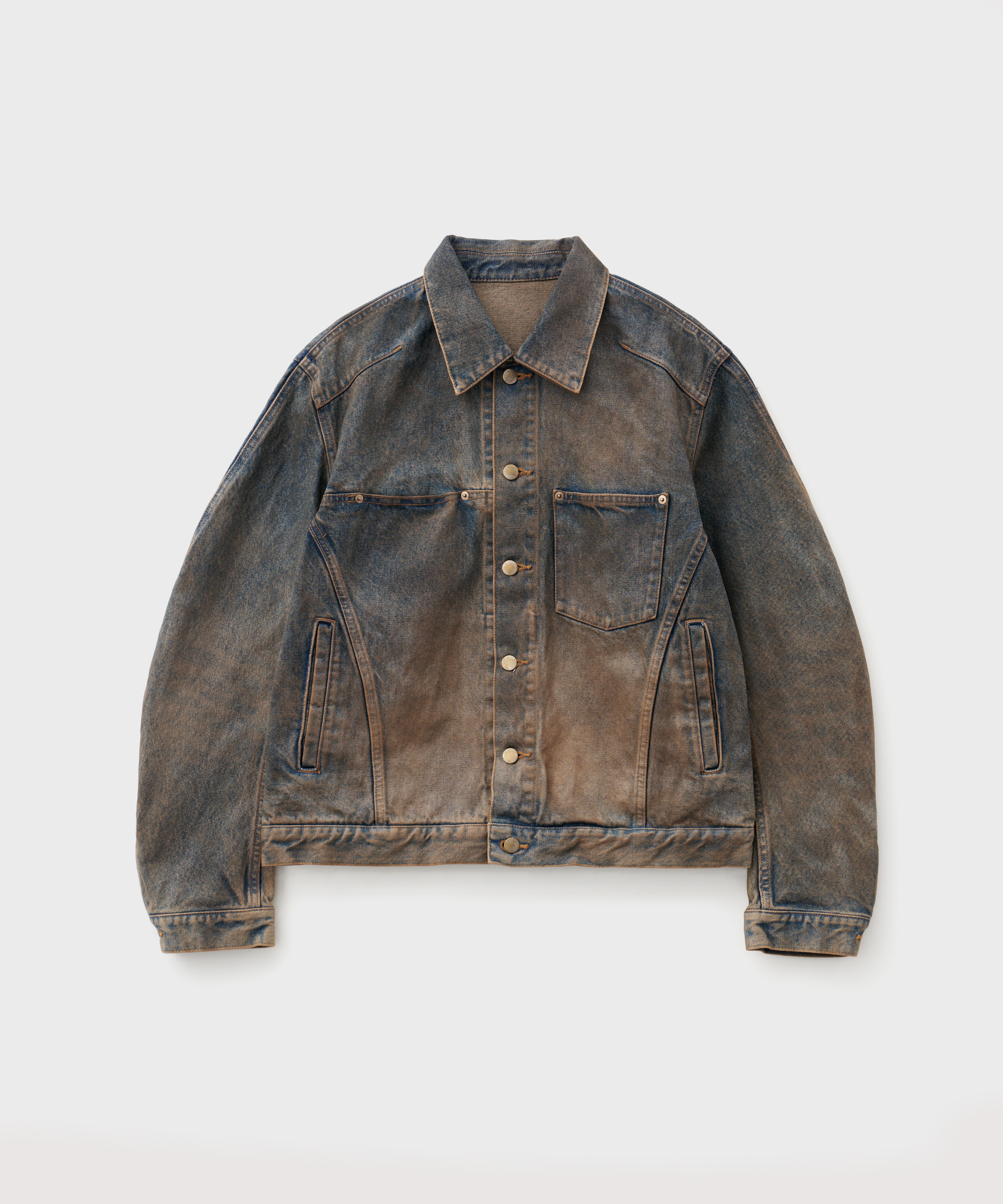 Denim 3D Trucker Jacket Mud Faded (Mud Faded Indigo)