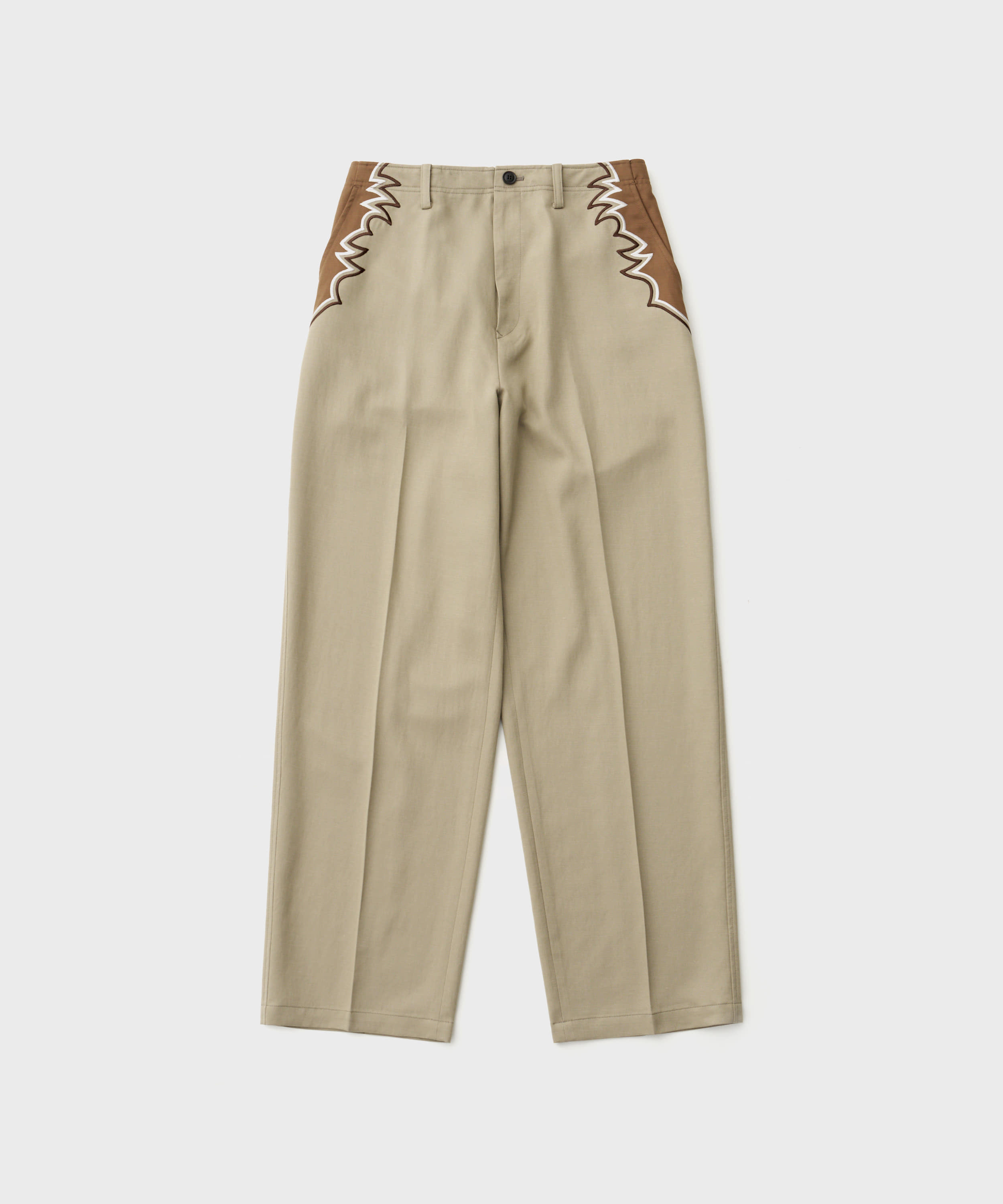 Embroidery Western Pants (Beige)