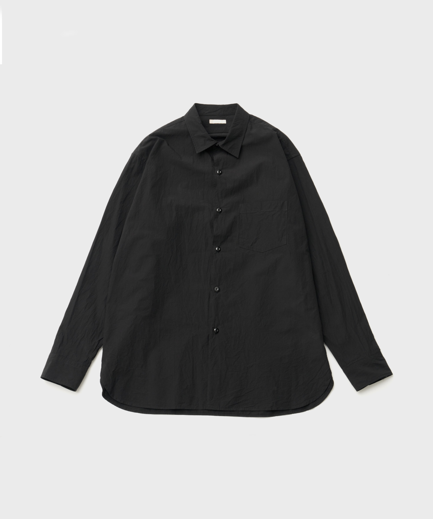 Washed Chambray Poplin Shirt (Black)