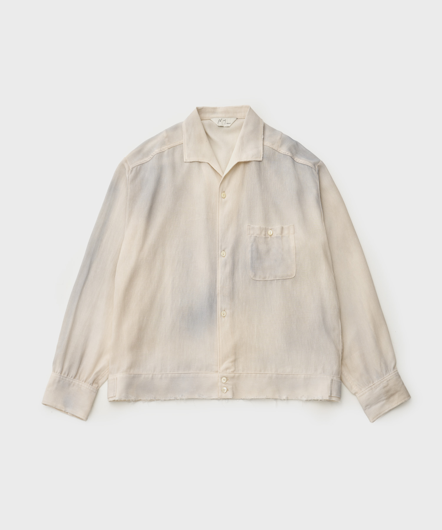 Melange Short Crash Shirt Jacket (White)