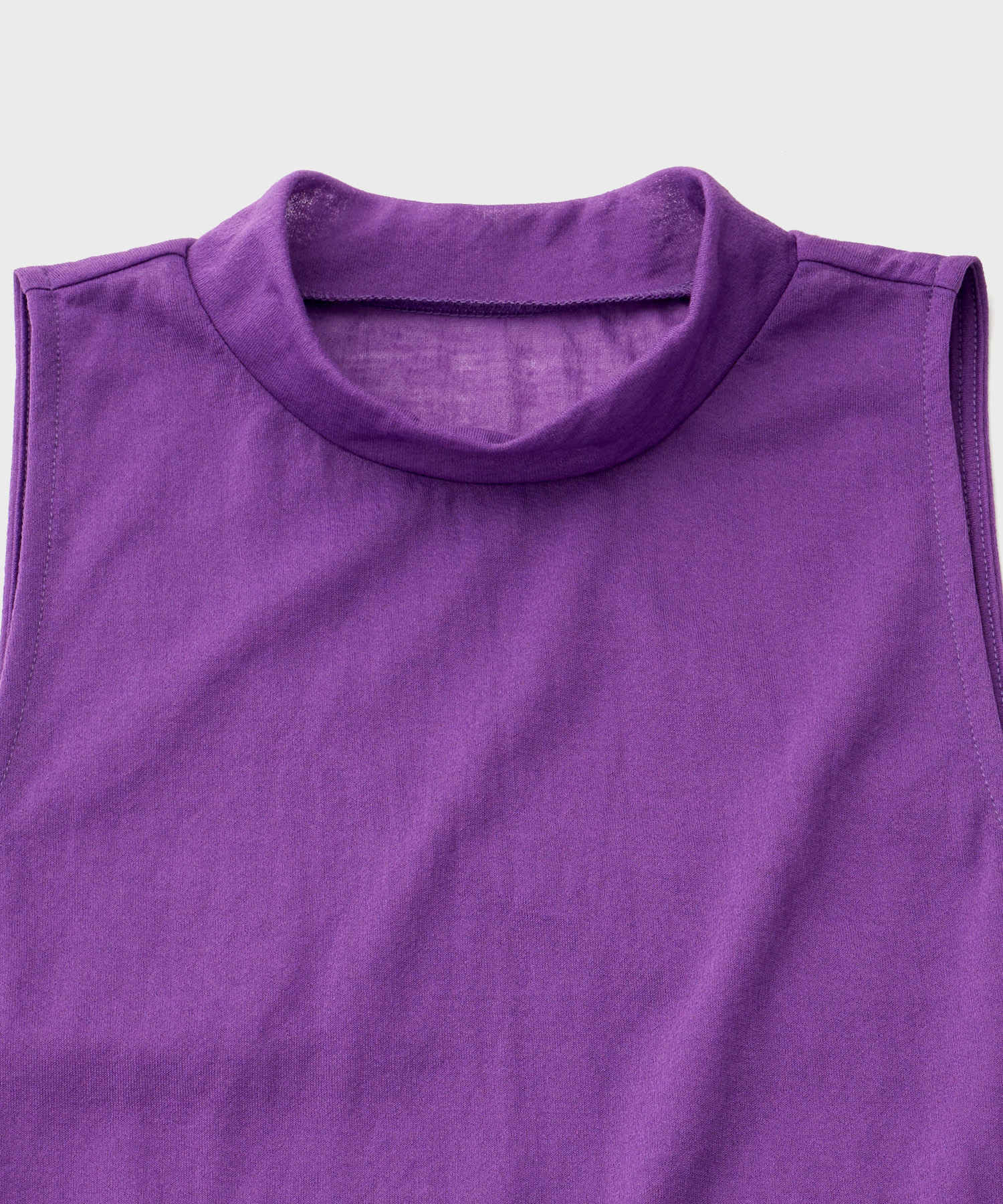 Sheer Mock neck Sleeveless (Purple)