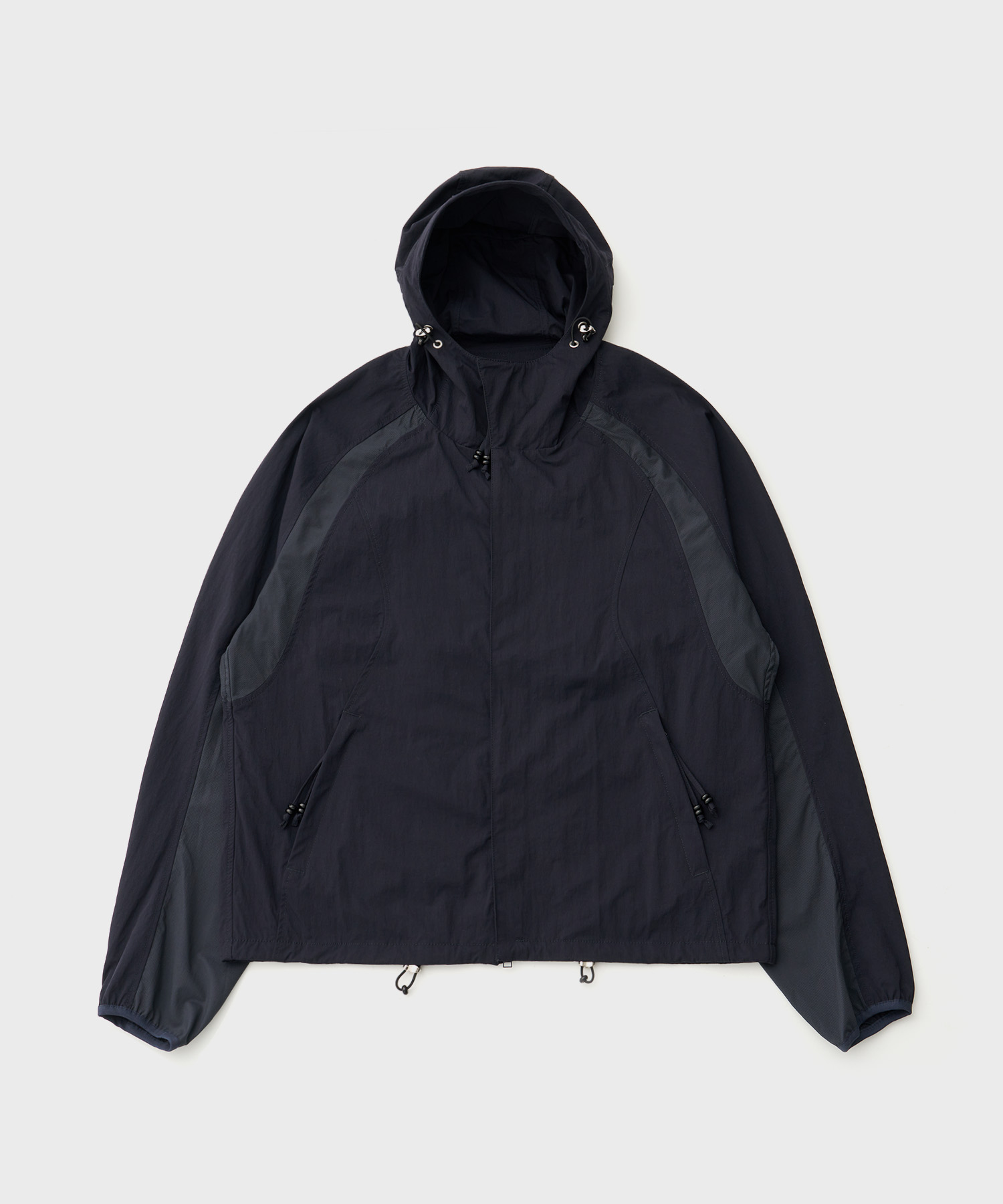 Paneled Hooded Jacket (Dark Navy)