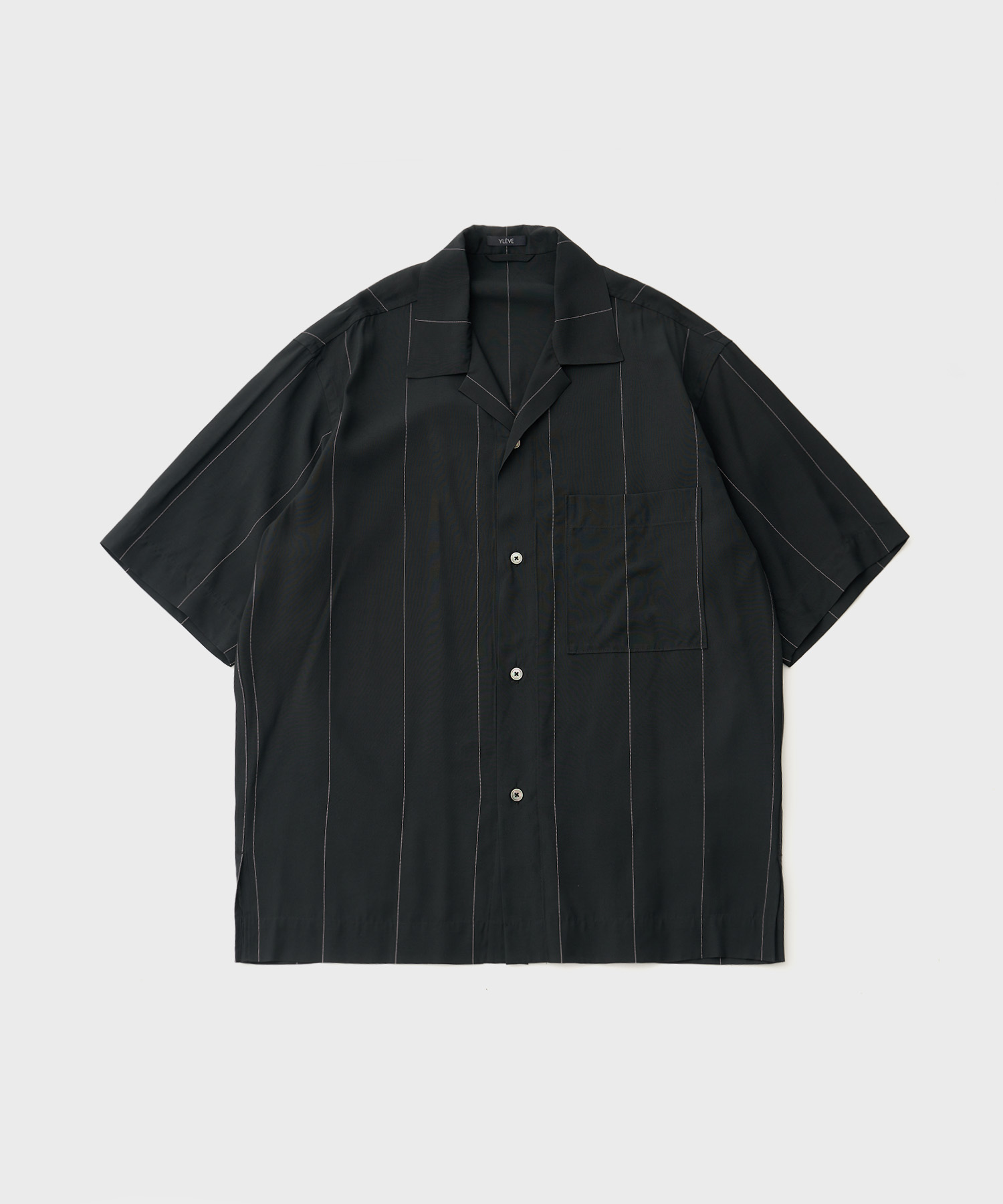 Rayon Acetate Stripe Shirt (Black)