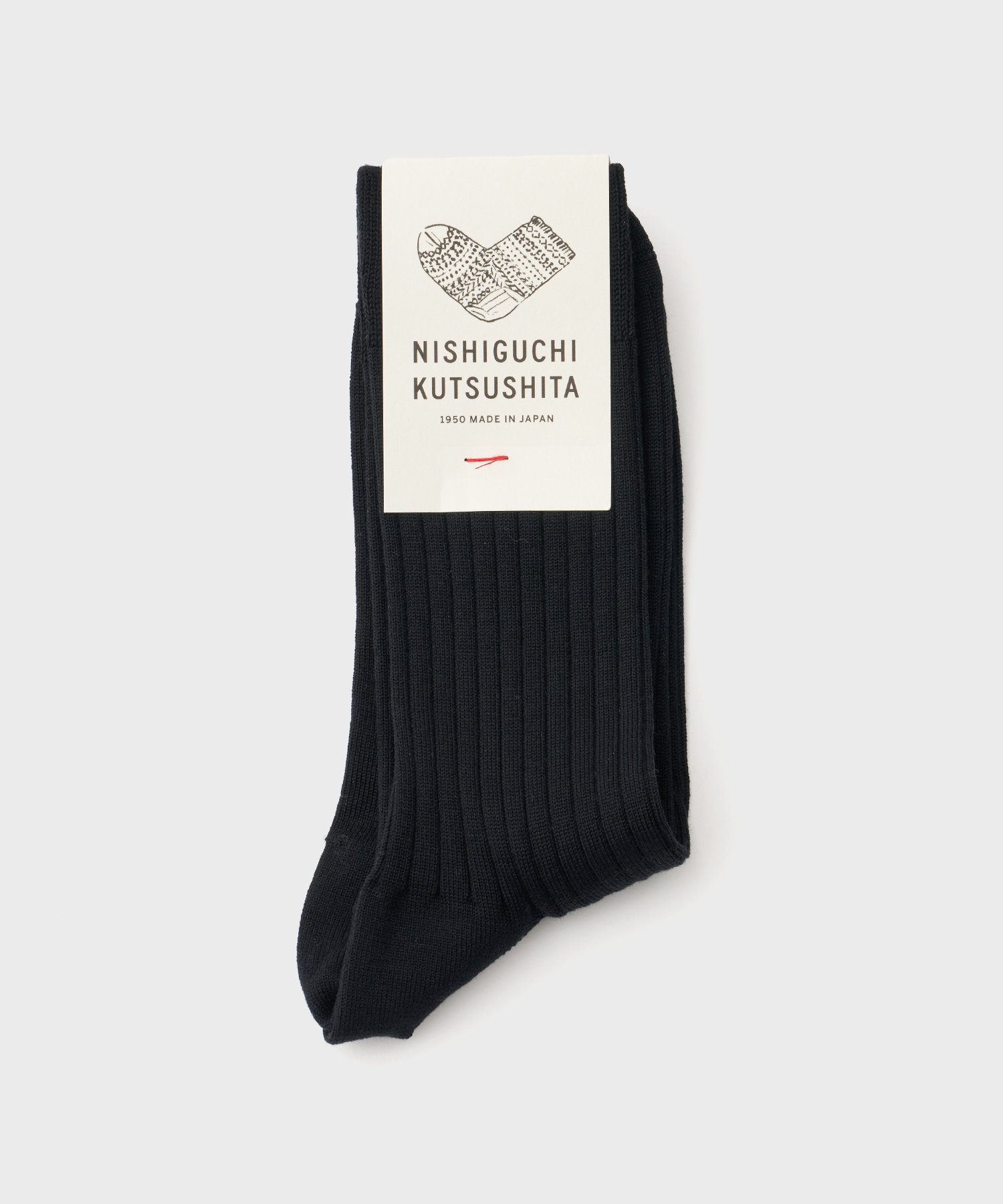 Silk Cotton Ribbed Socks (Black)