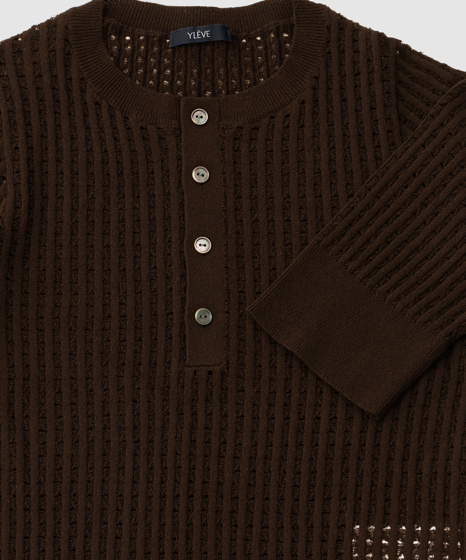 ELS Organic Cotton Open Work Henly Sweater (Brown)