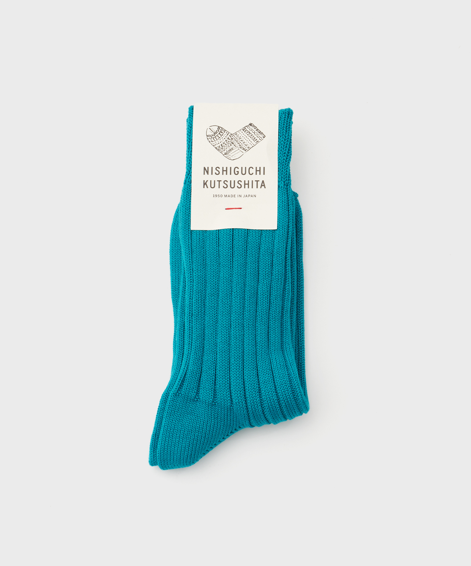 Egyptian Cotton Ribbed Socks (Aquarium Blue)