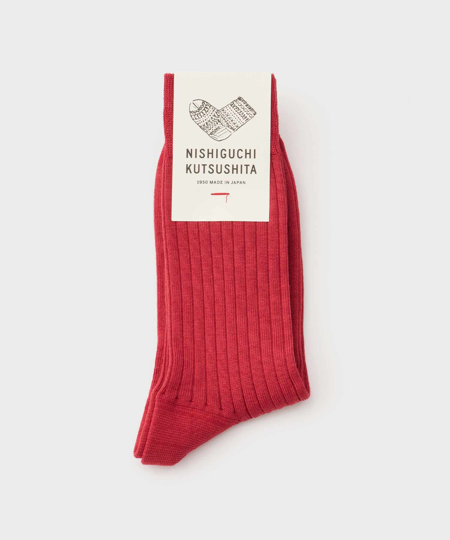 Silk Cotton Ribbed Socks (Boston Brick)