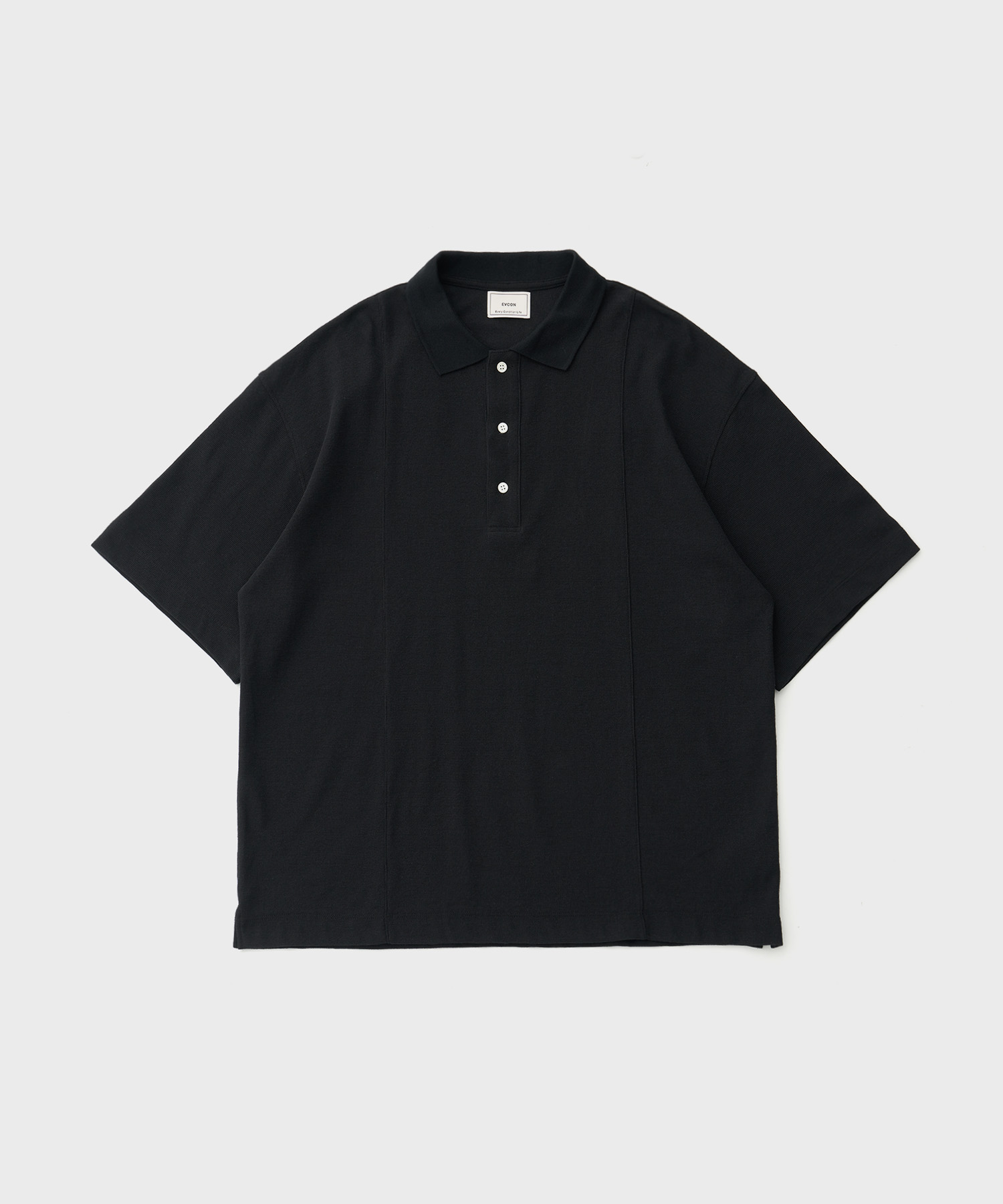 Cotton Knit S/S Polo (Black)